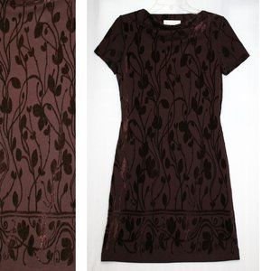 NWT Wine / Burgundy Velvet Polyester Burnout Dress